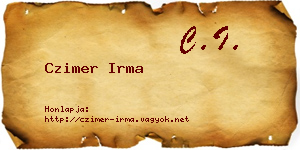 Czimer Irma névjegykártya